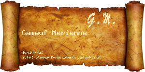 Gamauf Marianna névjegykártya